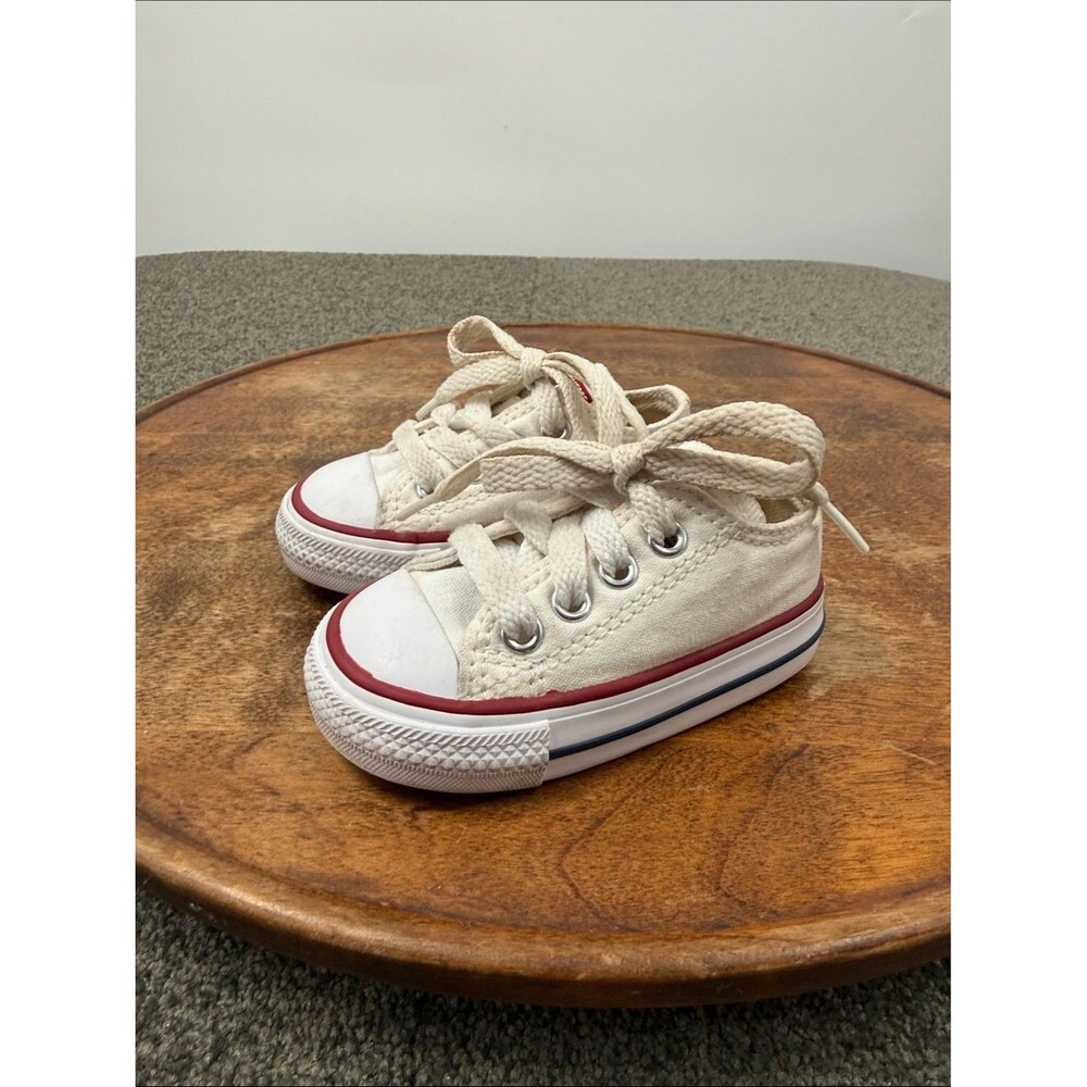 Converse Shoes Baby 3 White Lace Low All Star Sneakers Infant Chuck Taylor